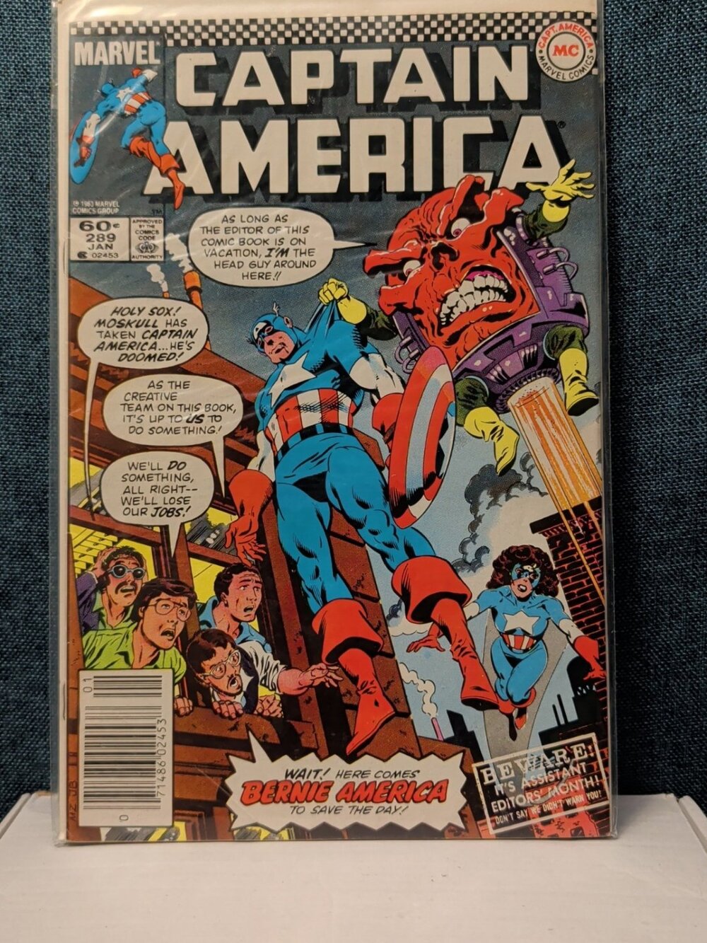 Captain America #289 1984 Newsstand Bernie America Assistant Editors Month Good